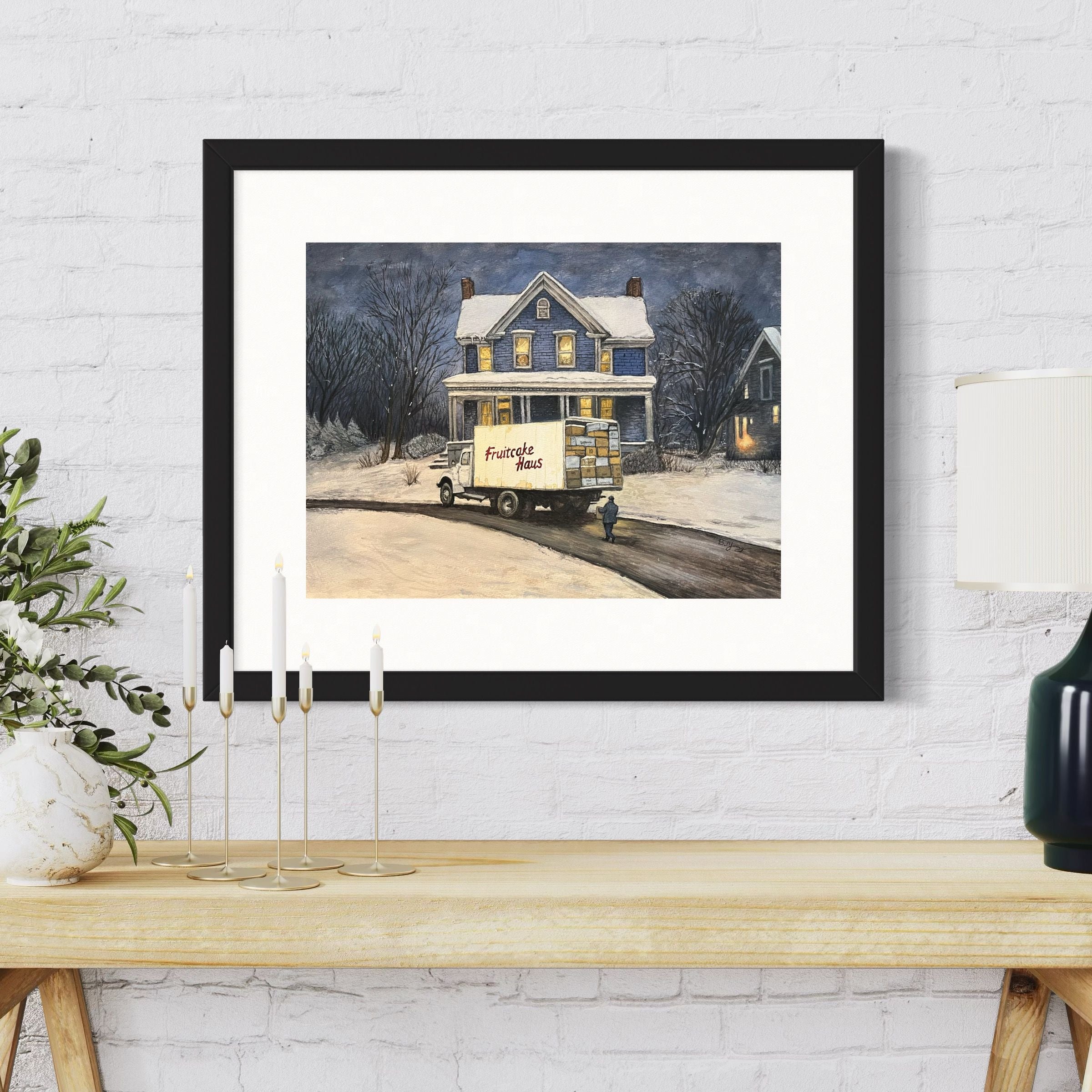 Fruitcake Delivery - Original Watercolor Painting