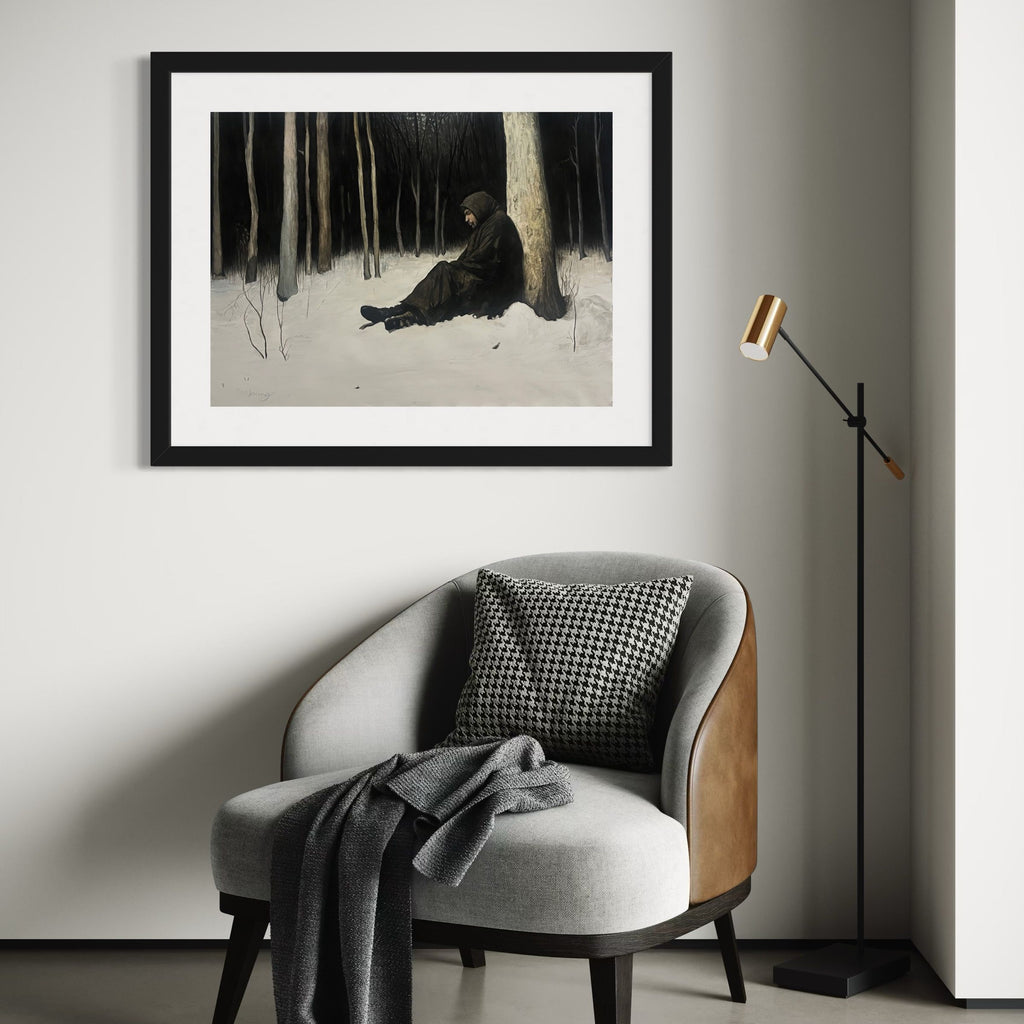 Dying In A Snowfall - Original Watercolor Painting