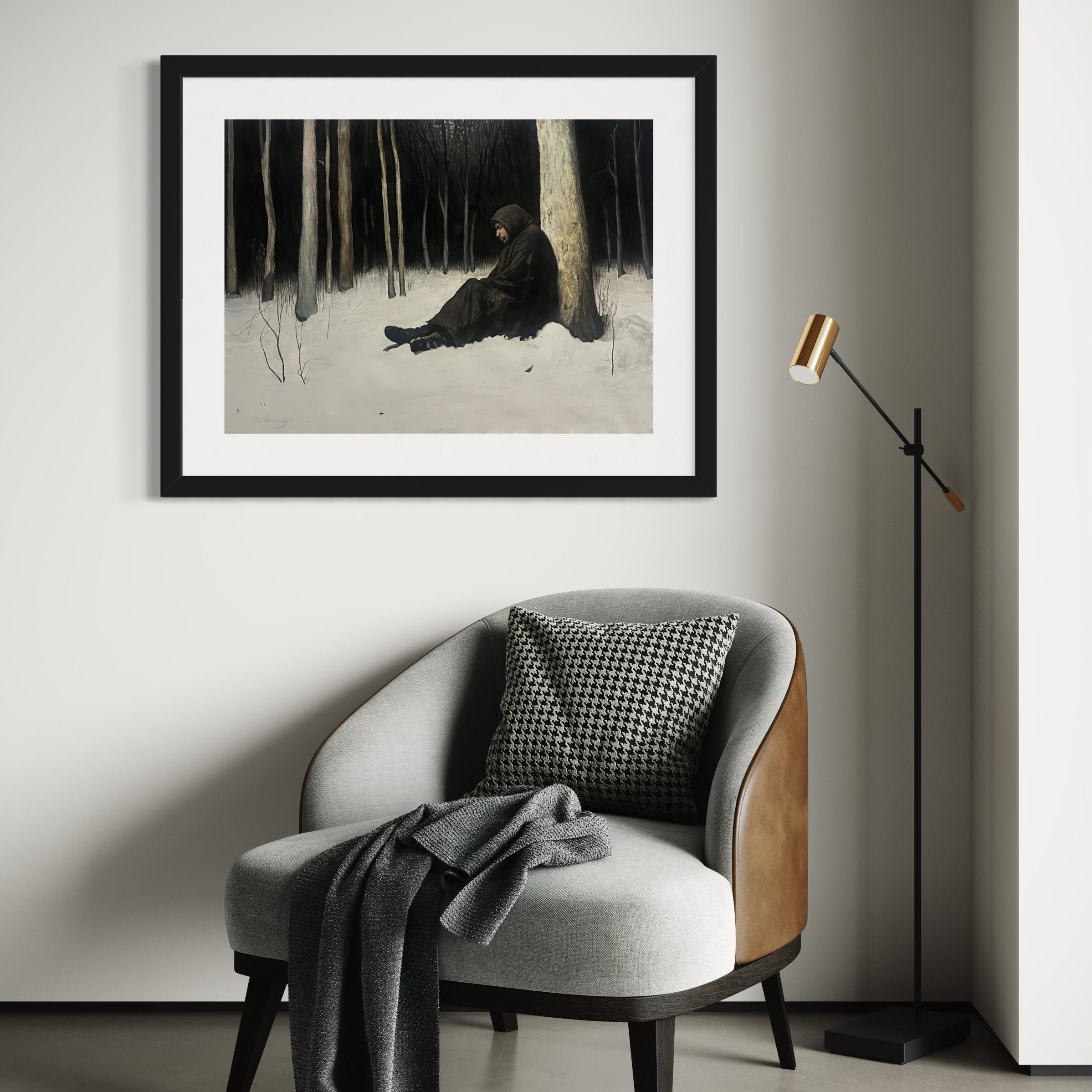 Dying In A Snowfall - Original Watercolor Painting