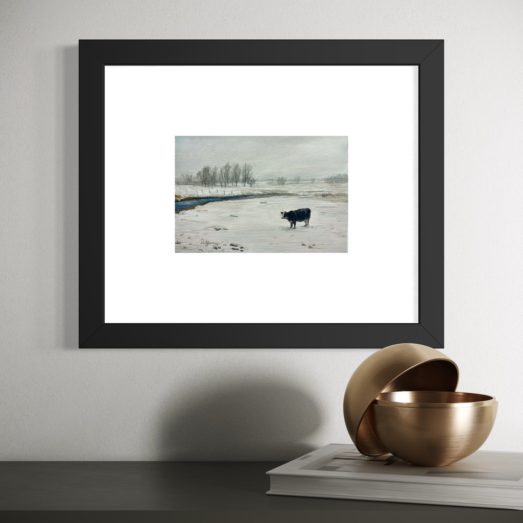 Winter Pasture - Original Watercolor Painting