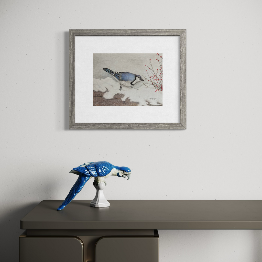 Blue Jay - Original Watercolor Pencil Painting
