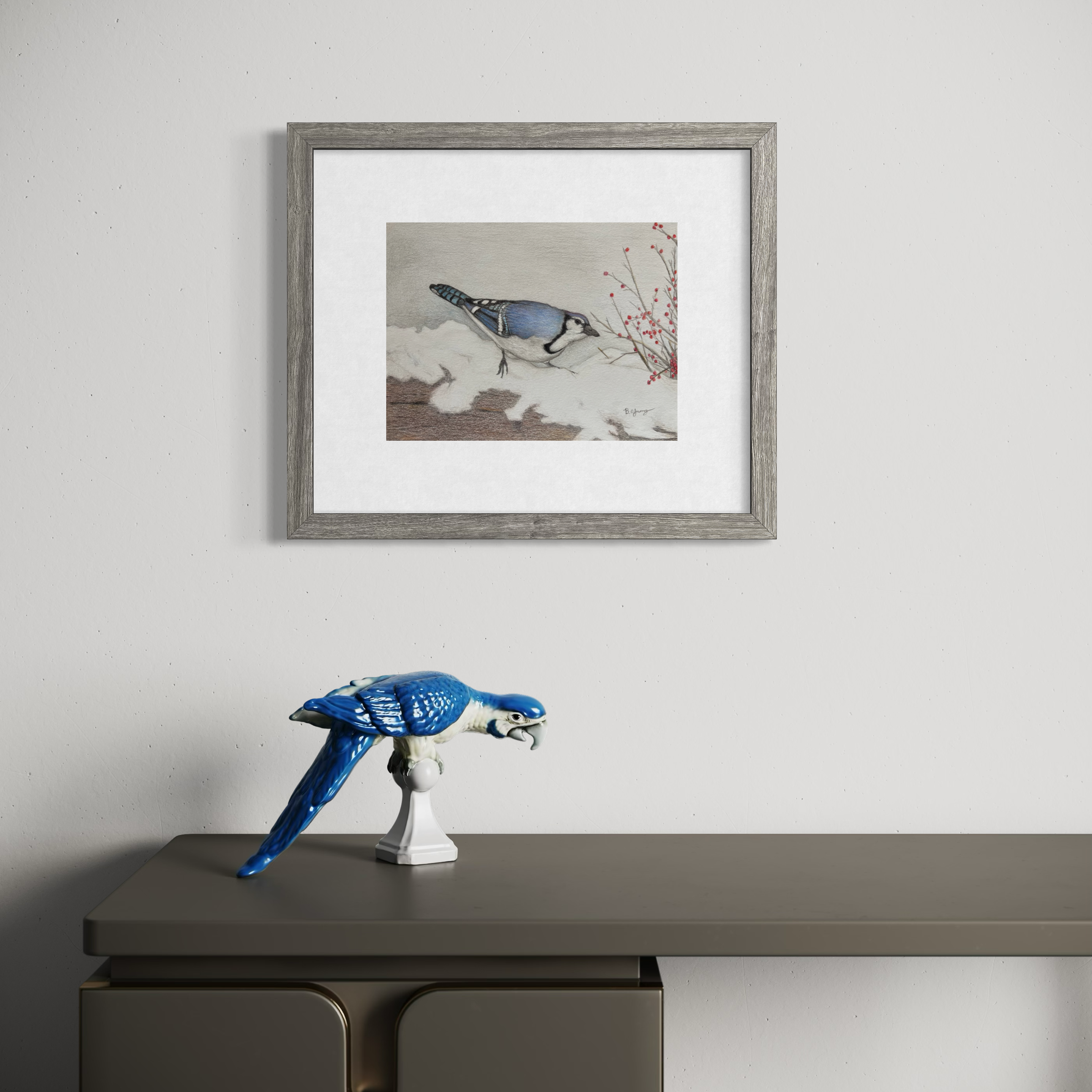 Blue Jay - Original Watercolor Pencil Painting