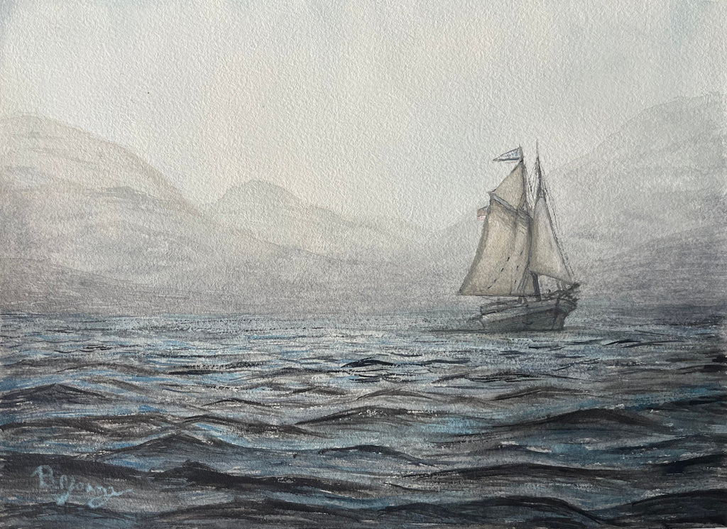 Sailing Away - Original Watercolor Painting