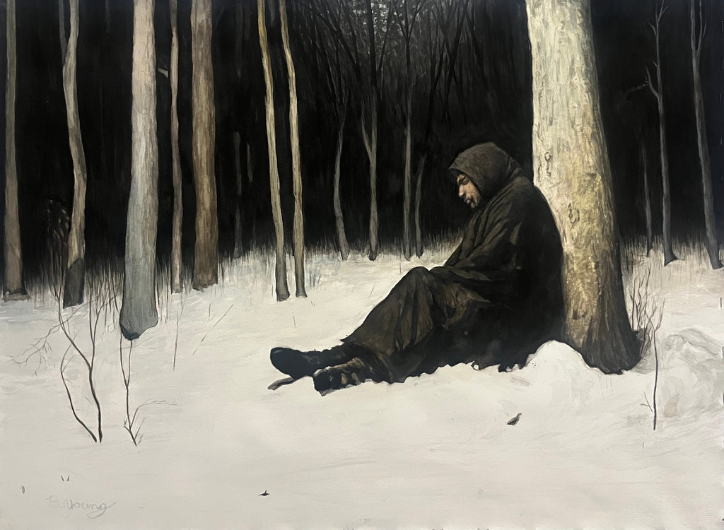 Dying In A Snowfall - Original Watercolor Painting