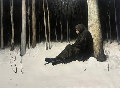 Dying In A Snowfall - Original Watercolor Painting