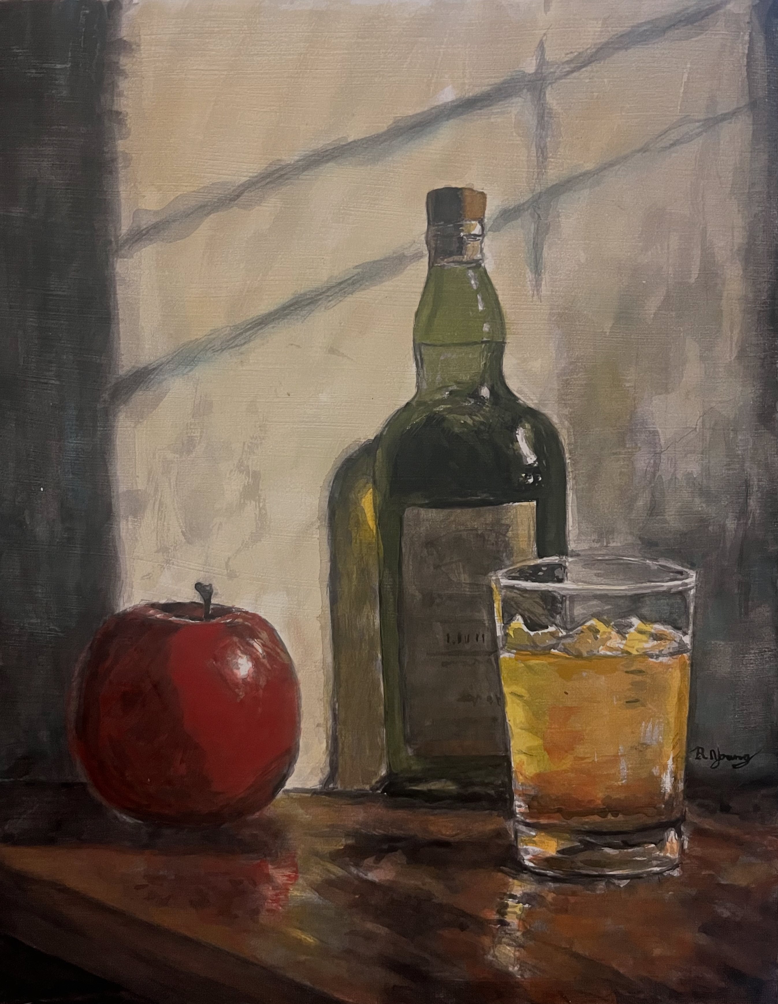 Grisaille Whiskey - Original Watercolor Painting